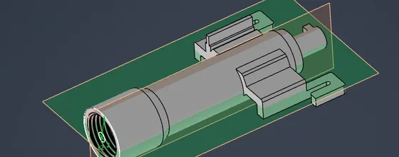 Componente meccanico complesso modellato in CAD 3D